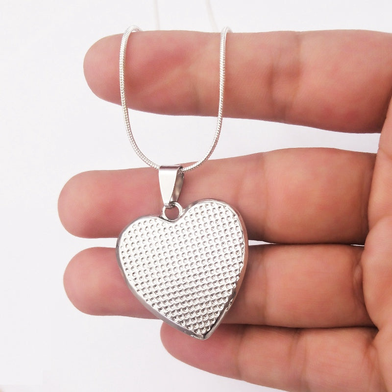 Best Friend Sister Heart Epoxy Pendant Inspirational Necklace