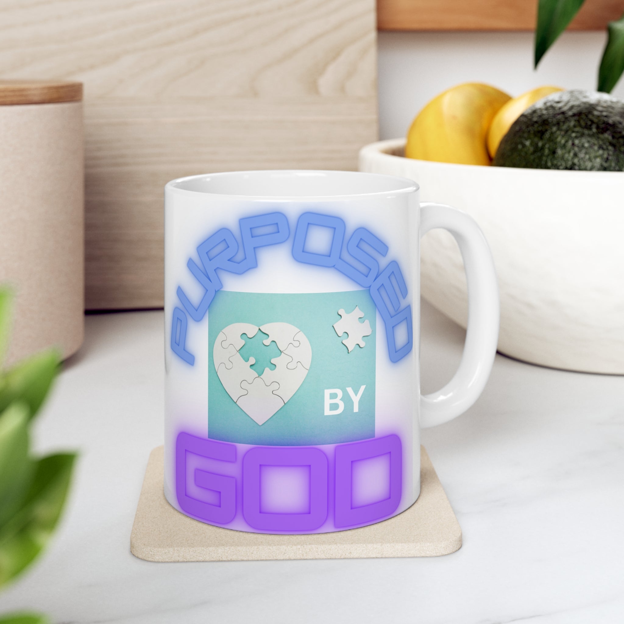 Purposed by God, Bold Color, Ceramic Mug 11oz