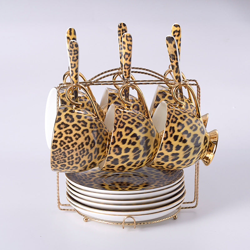 Porcelain Coffee Mugs and coffee cups Dinner Plate Sets Bone China Tableware Drinkware Leopard Luxury Designs New Arrival