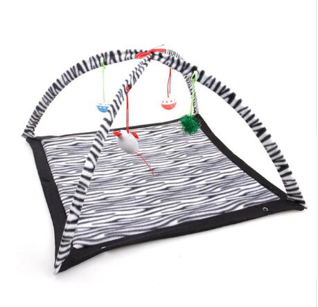 Cartoon Cat Play Tent Multifunctional Cat Hammocks Kitten Sleep Bed Foldable Cat Mat with Balls Cat Play House Toy