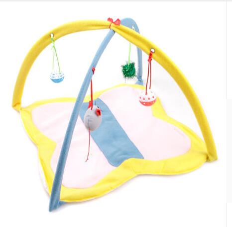 Cartoon Cat Play Tent Multifunctional Cat Hammocks Kitten Sleep Bed Foldable Cat Mat with Balls Cat Play House Toy