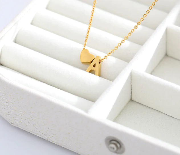 Letter Heart Initial Necklaces