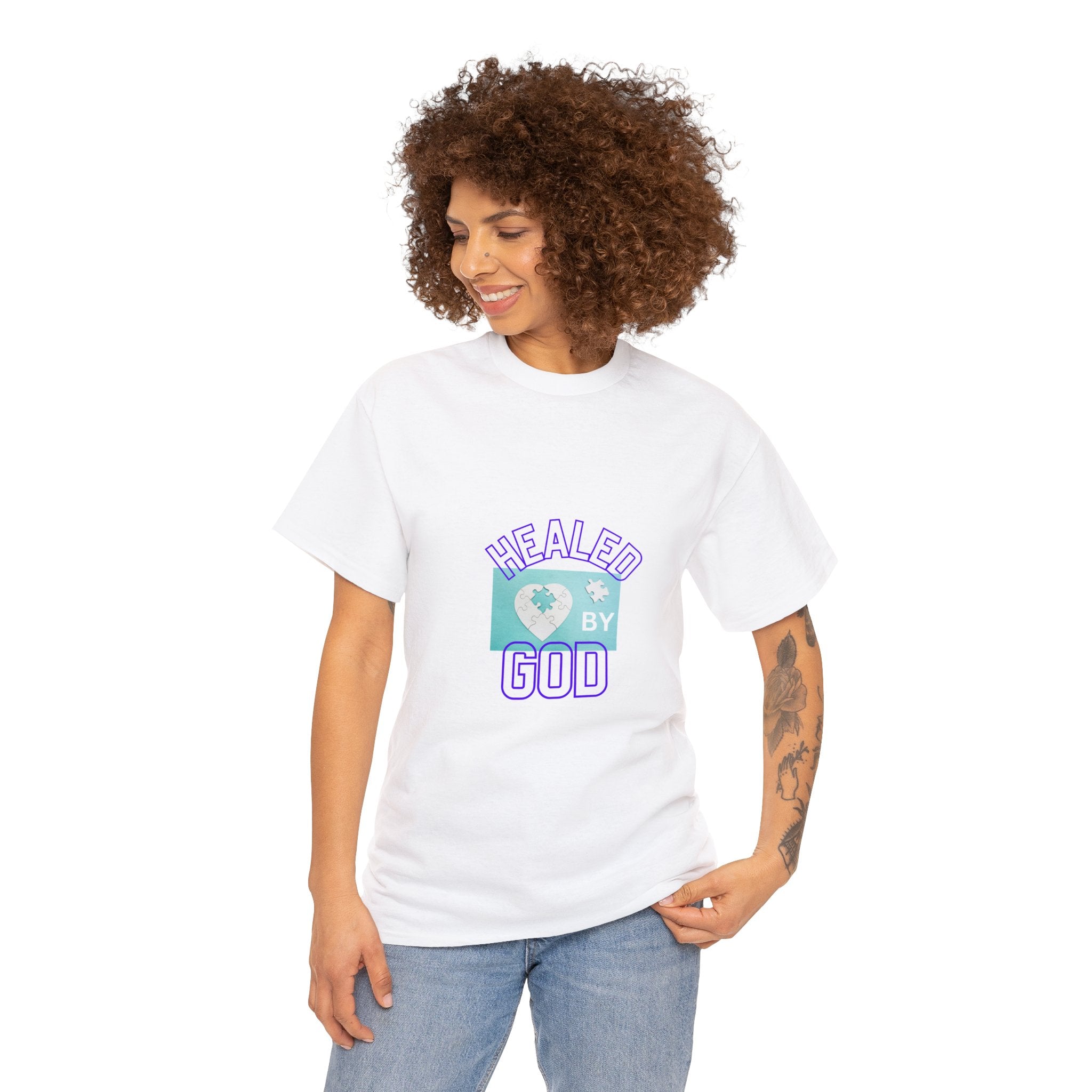 Healed by God, Unisex Heavy Cotton Tee