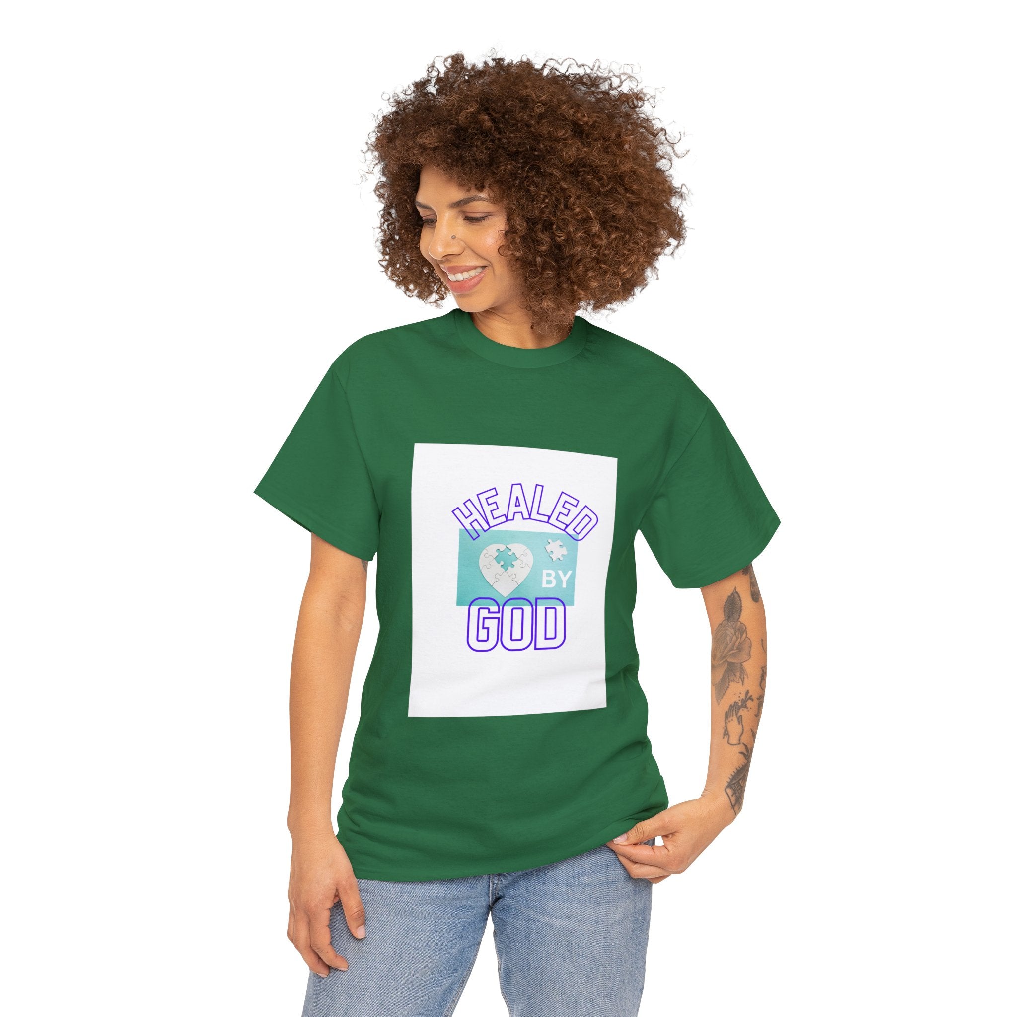 Healed by God, Unisex Heavy Cotton Tee