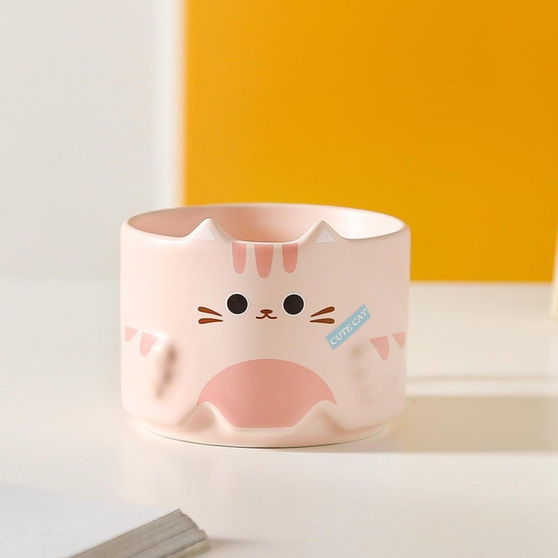 Cat Ceramic Cup Cartoon Stacked Mug