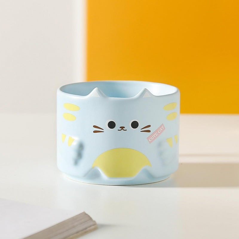 Cat Ceramic Cup Cartoon Stacked Mug