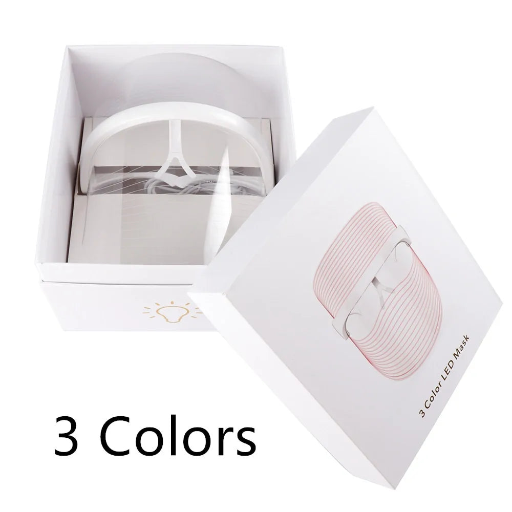 3 Colors LED Light Anti-aging Therapy Face Mask