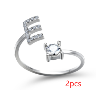 New Design Adjustable 26 Initial Letter Ring Fashion Jewelry For Women Simple Elegant Jewelry