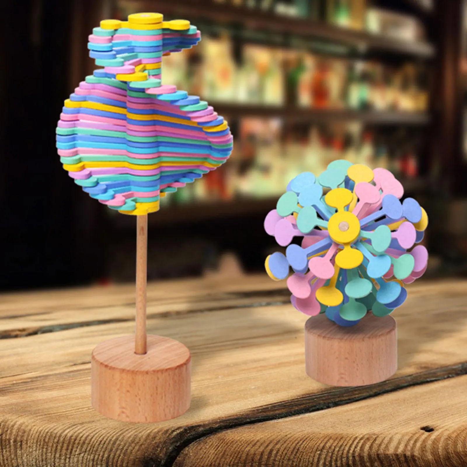 Wooden Spiral Lollipop Stress Relief Toy