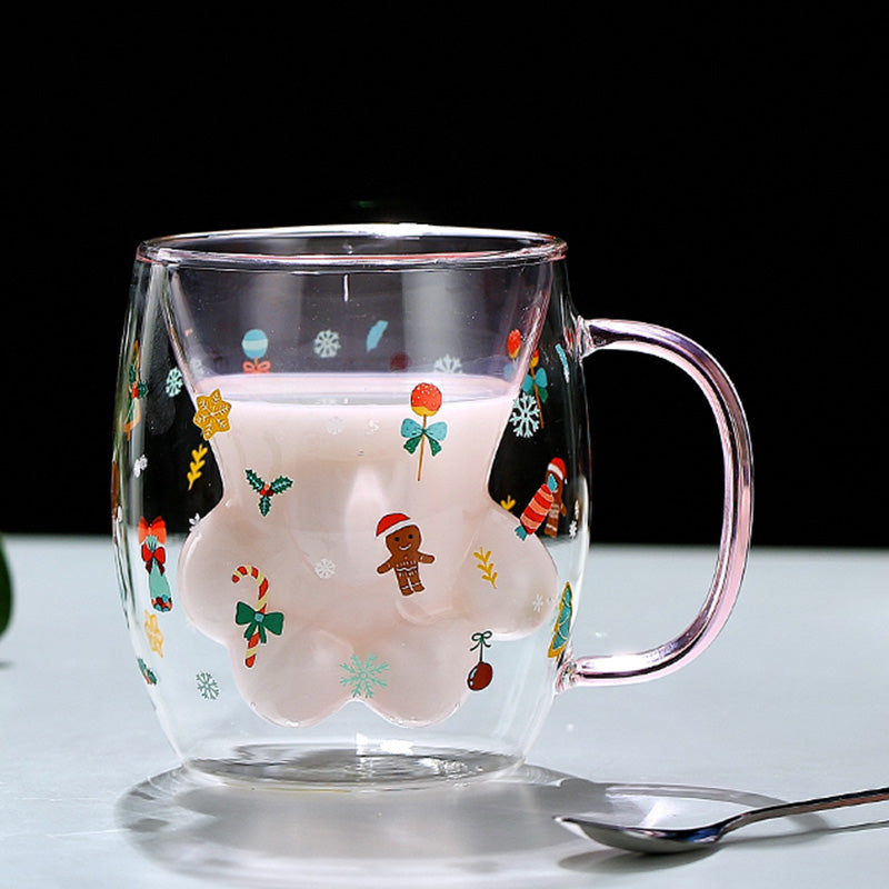 250Ml Heat-Resistant Glass Cat Claw Christmas Mug