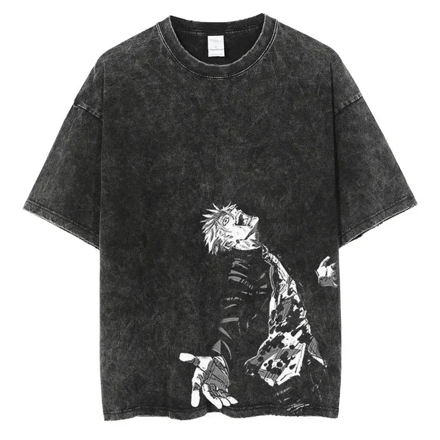 Gojo Satoru Cotton T-shirts inspired by the anime Jujutsu Kaisen