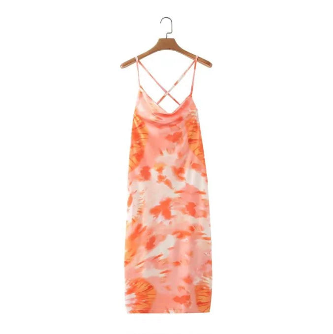 Tie Dye Print Sleeveless Dress