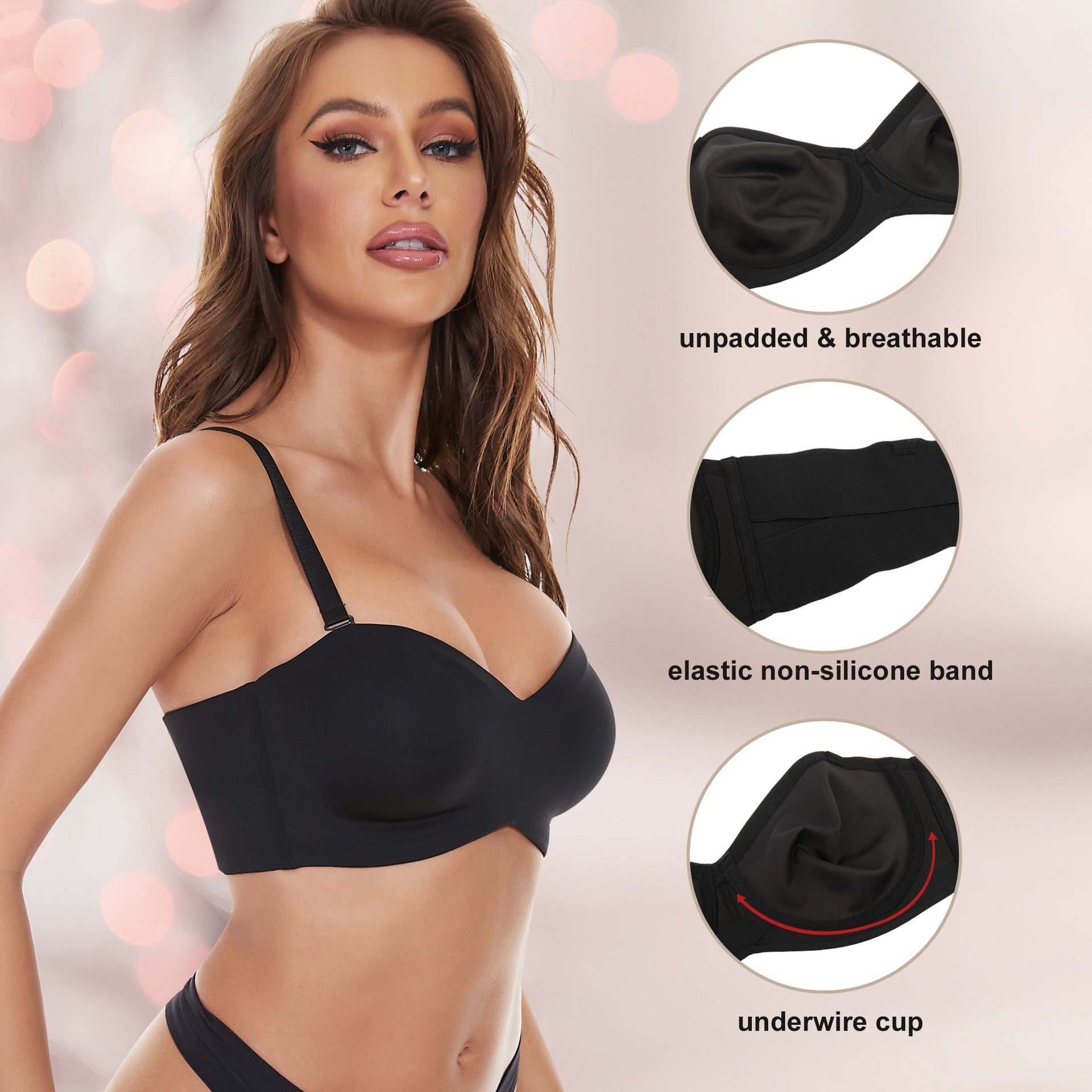 Strapless Bra Push up Non-Slip