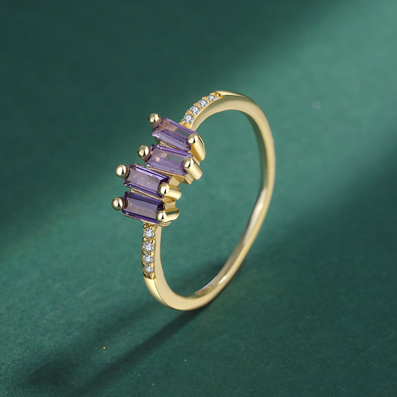 Baguette Amethyst Rings