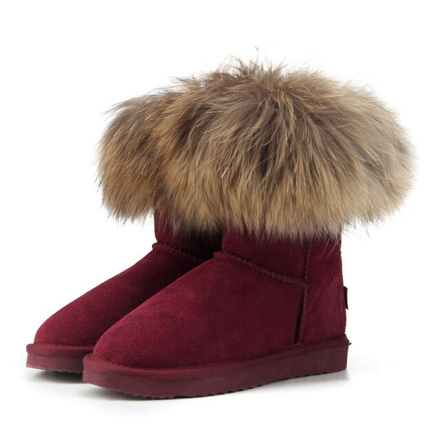 Women's Fox Fur Snow Boots